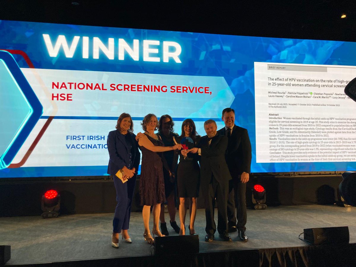 DamziBoms's tweet photo. Our research highlighting the critical role of HPV vaccination in reducing cervical cancer rates has been recognized as the Research Project/Paper of the Year at the Irish Healthcare Awards 2024
Many thanks to the team @NSShse @patriciaefitz @ucd_sphpss https://t.co/YfUWqOCpkJ