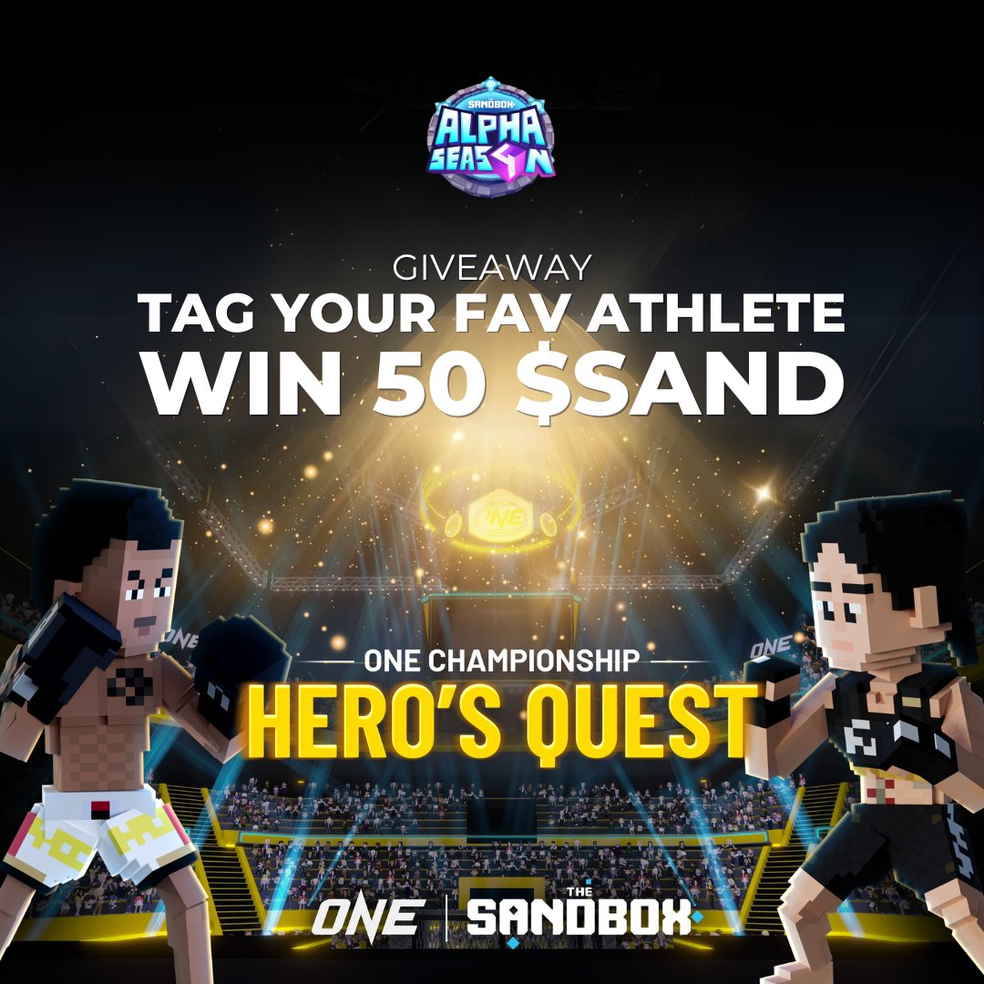 🪙 LIBRENG $SAND PARA SA MGA TAGAHANGA NG LABANAN!

Napakadaling Paligsahan:

✓ Sundan kami at sumali sa aming Telegram group dito > t.me/sandboxgamephi…
✓ I-like at i-share ang post na ito
✓ I-tag ang paborito mong ONE CHAMPIONSHIP athlete sa comment section

5 na Mananalo