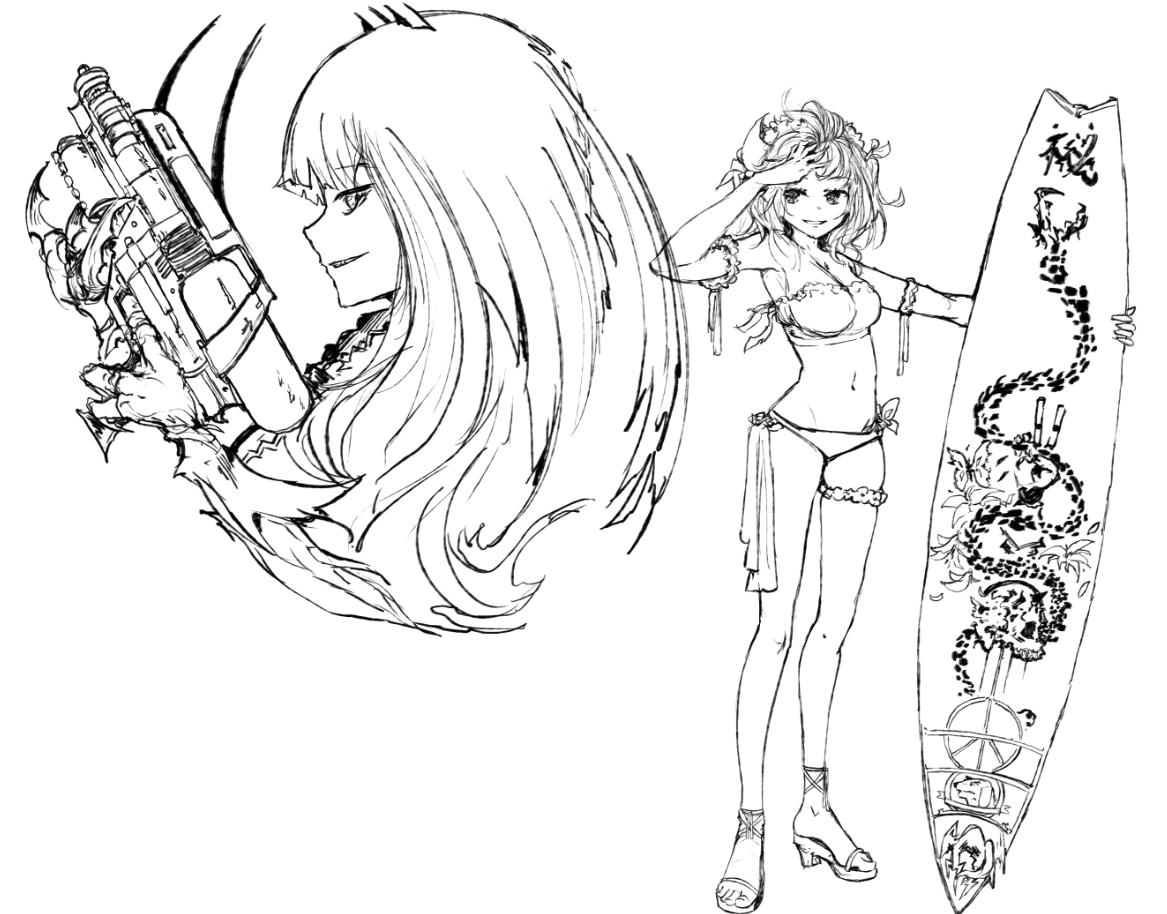 Mint and Matara concept art/thumbnailing 