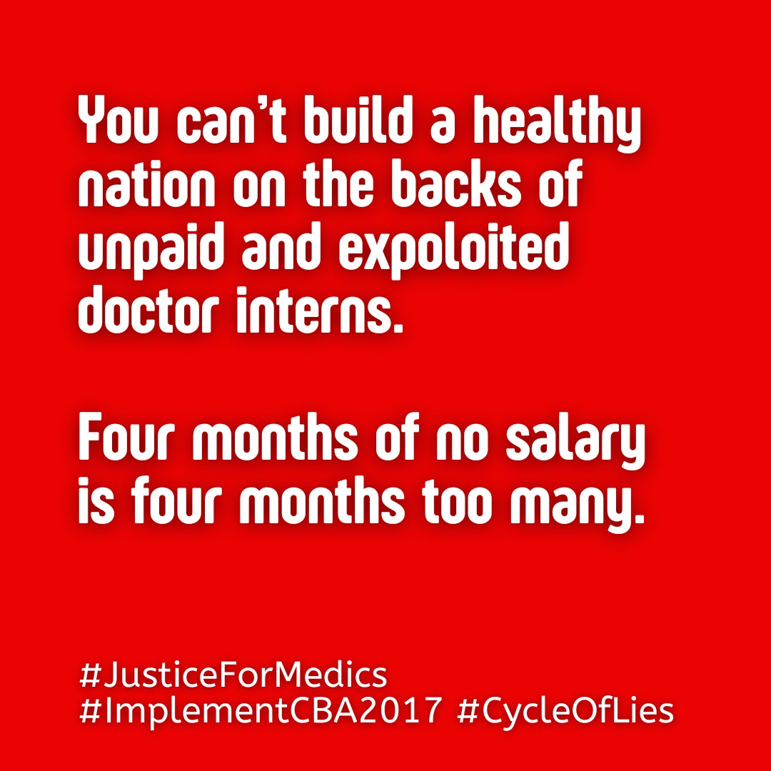 wango_emmanuel's tweet photo. Why work like a donkey and be paid peanuts. We won't allow ourselves to be insulted.
#OccupyMOH 
#ImplementCBA2017 
#JusticeForMedics 
#PayMedicalInterns https://t.co/TUaEp6E7qZ