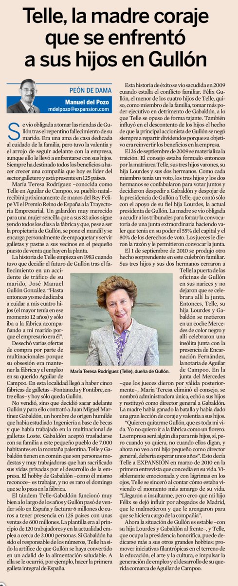 ggarciaesteve's tweet photo. Que gran historia la de Galletas Gullón

De €6M a €600M, liderados por una excepcional mujer que ha lidiado con todo tipo de situaciones

Esto es España y el poder de las pymes bien gestionadas https://t.co/wW6BS2hg48