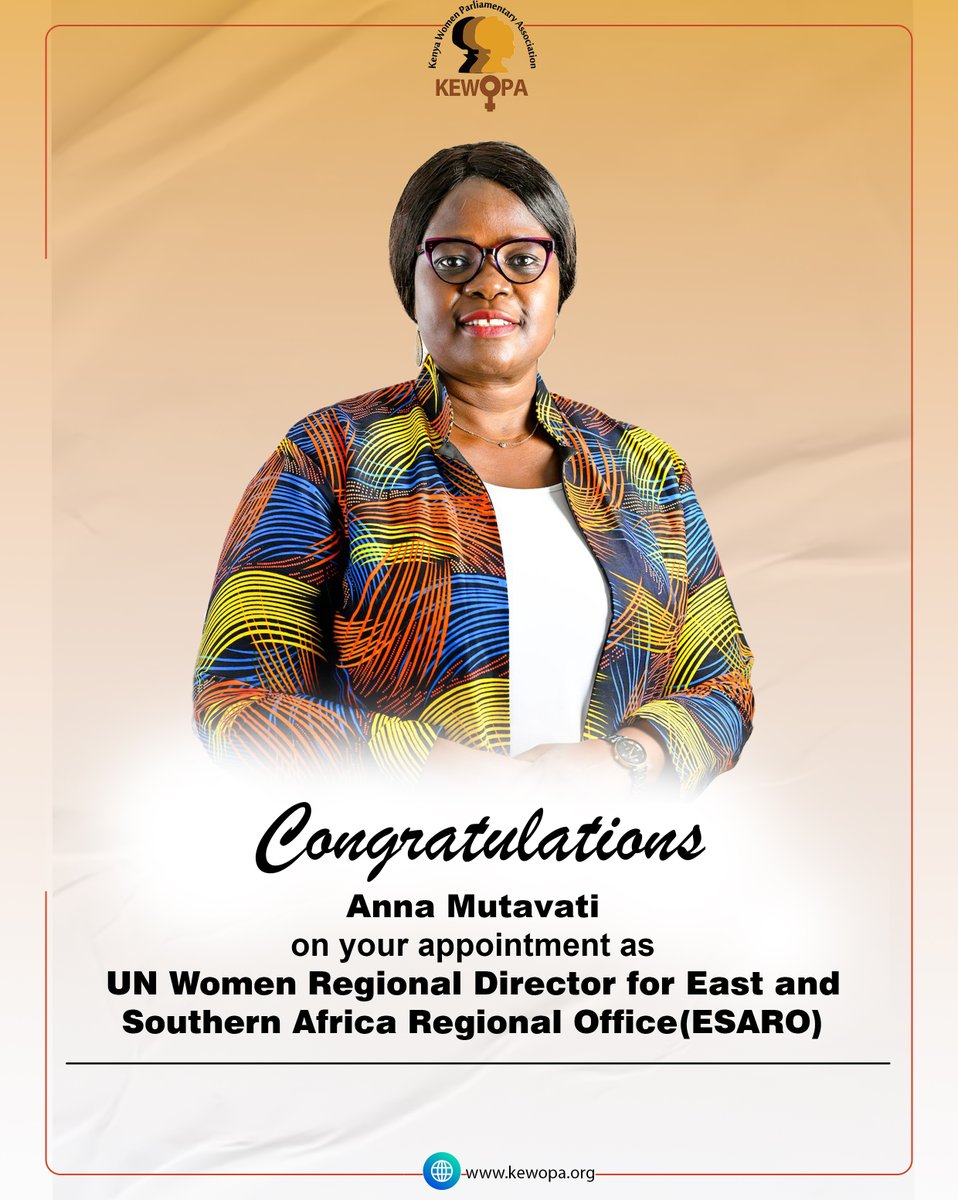 KEWOPA (@kewopa) on Twitter photo Congratulations to <a href="/annamutavati/">Anna Mutavati</a> on your appointment as UN Women Regional Director for East and Southern Africa Regional Office! Your leadership inspires us all, and we look forward to continued collaboration in advancing gender equality and women’s empowerment. Congratulations to <a href="/annamutavati/">Anna Mutavati</a> on your appointment as UN Women Regional Director for East and Southern Africa Regional Office! Your leadership inspires us all, and we look forward to continued collaboration in advancing gender equality and women’s empowerment.