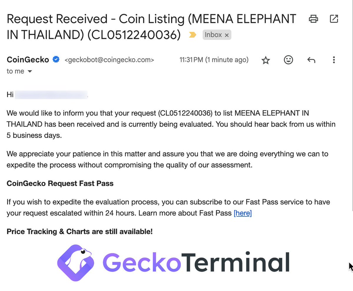 $MEENA submitted a cute application to
<a href="/coingecko/">CoinGecko</a>  🐘

Request ID: CL0512240036
