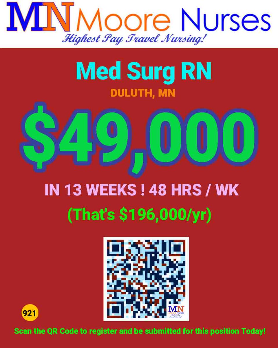 MooreNurses's tweet image. Industry Leader Highest Pay Travel Nursing! #travelnurse #travelnursejobs #texasnursejobs #highestpaynursejobs #travelnurse #travelnursing #travel #nurselife #travelnurseadventures #travelnurses #crisisnursejobs #cathlabnurse #rn #or #nicu #tele #rn #ICU