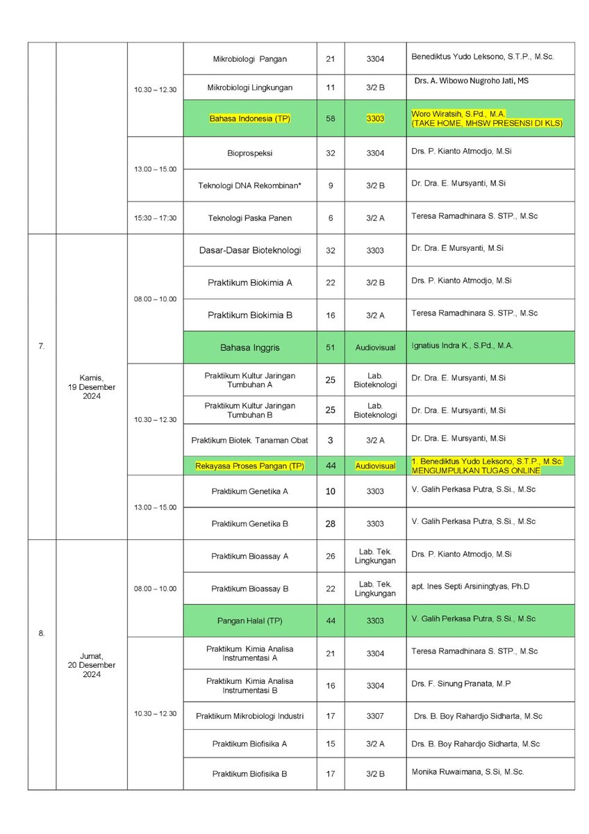 FTB_perkuliahan's tweet photo. #JADWALUAS Ujian Akhir Semester FTB UAJY Gasal 2024/2025 https://t.co/lD8bOOWnlA