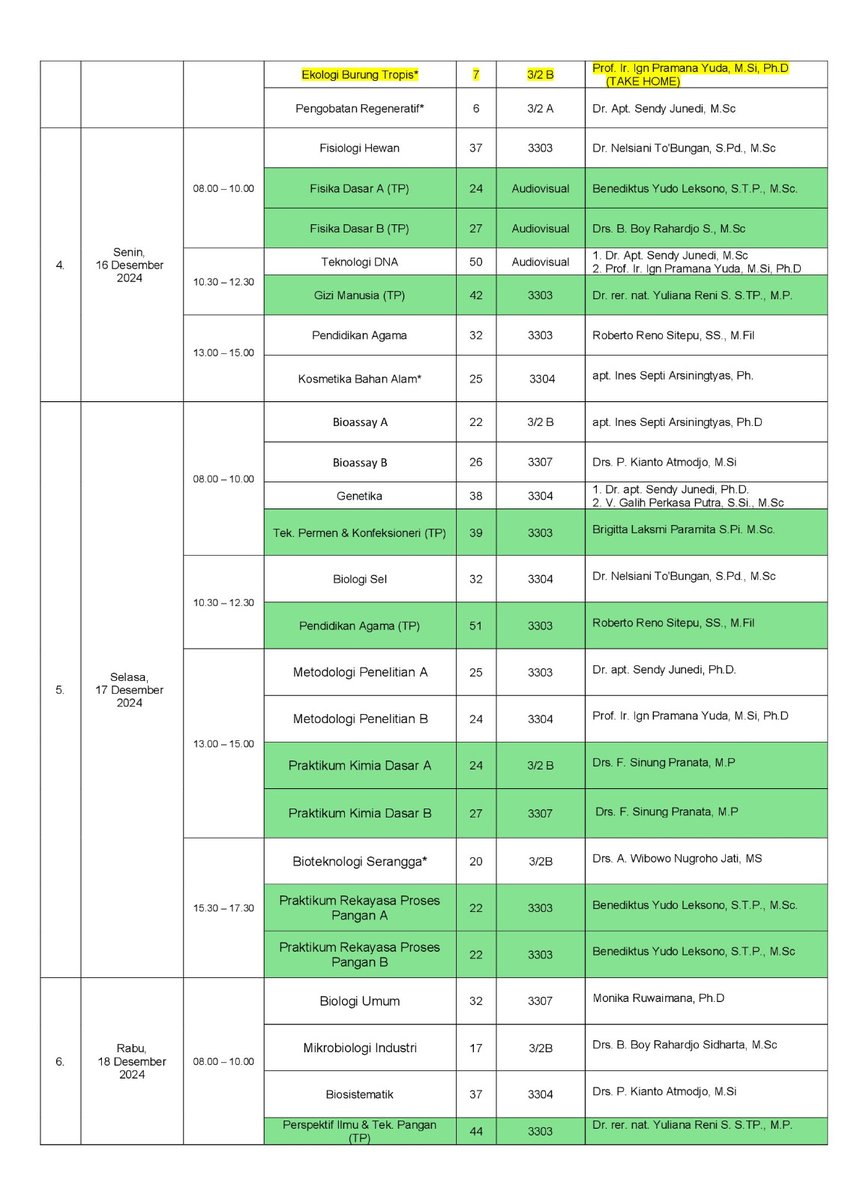 FTB_perkuliahan's tweet photo. #JADWALUAS Ujian Akhir Semester FTB UAJY Gasal 2024/2025 https://t.co/lD8bOOWnlA