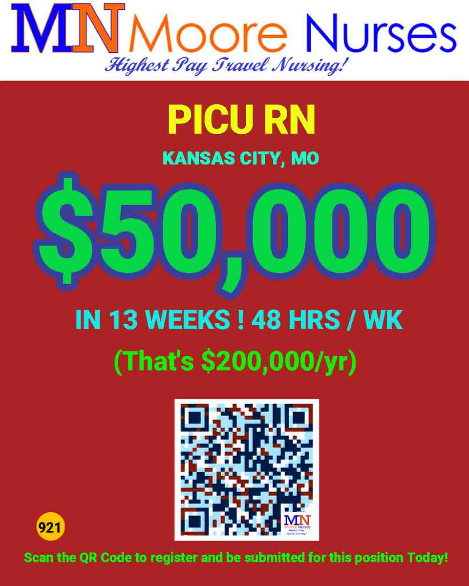 MooreNurses's tweet image. Industry Leader Highest Pay Travel Nursing! #travelnurse #travelnursejobs #texasnursejobs #highestpaynursejobs #travelnurse #travelnursing #travel #nurselife #travelnurseadventures #travelnurses #crisisnursejobs #cathlabnurse #rn #or #nicu #tele #rn #ICU