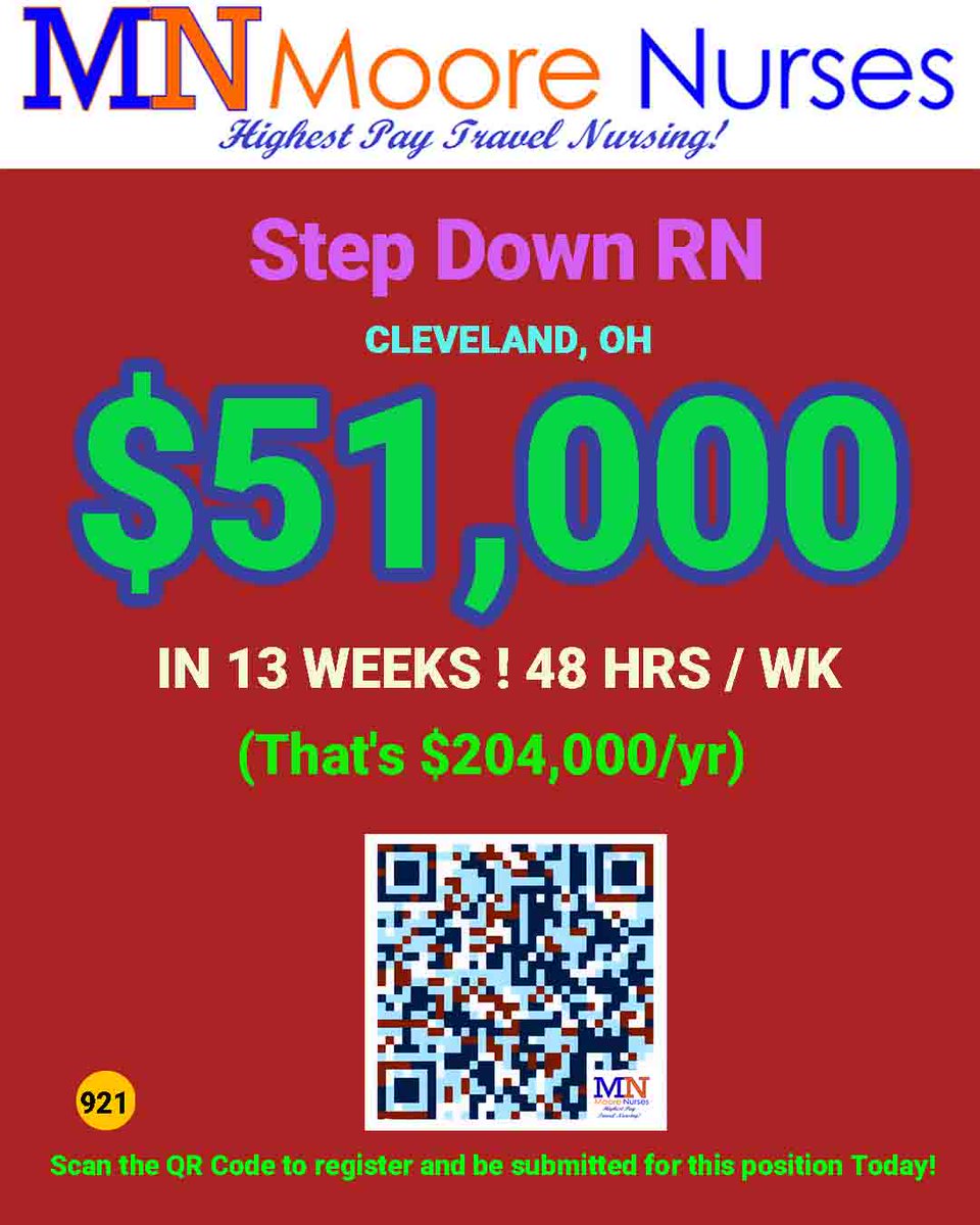 MooreNurses's tweet image. Industry Leader Highest Pay Travel Nursing! #travelnurse #travelnursejobs #texasnursejobs #highestpaynursejobs #travelnurse #travelnursing #travel #nurselife #travelnurseadventures #travelnurses #crisisnursejobs #cathlabnurse #rn #or #nicu #tele #rn #ICU