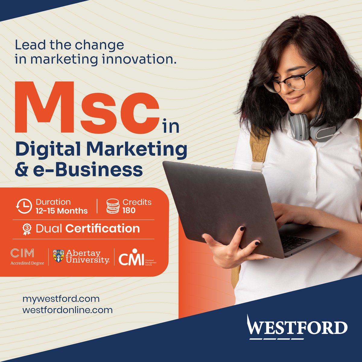 WestfordUni's tweet image. Take your career in digital marketing and e-business to the next level with the MSc program at Westford in collaboration with Abertay University.
Know more and Apply today- mywestford.com/msc-digital-ma…
#Digitalmarketing #Ebusiness #MScPrograms #Westforduniversitycollege #jointoday