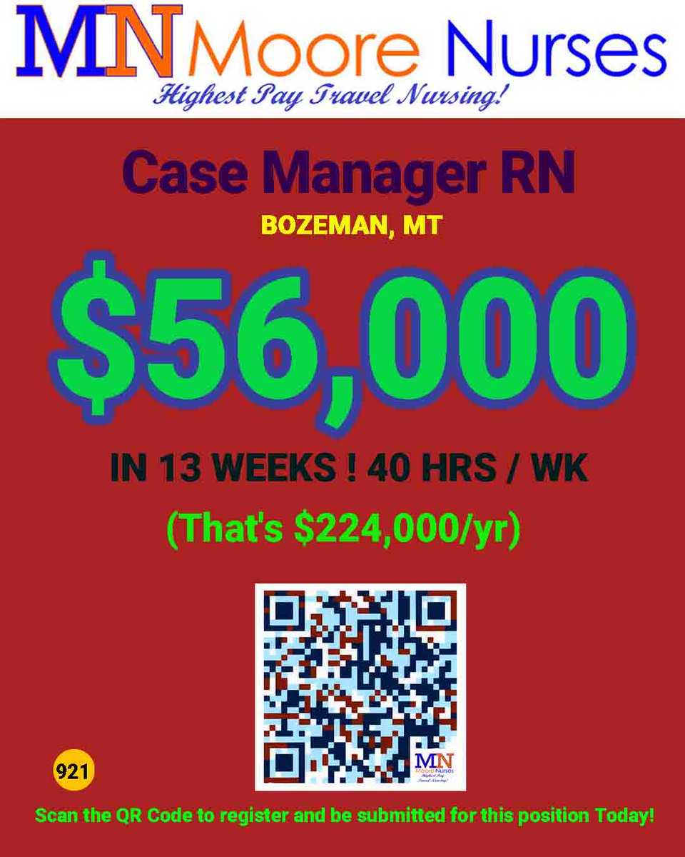 MooreNurses's tweet image. Industry Leader Highest Pay Travel Nursing! #travelnurse #travelnursejobs #texasnursejobs #highestpaynursejobs #travelnurse #travelnursing #travel #nurselife #travelnurseadventures #travelnurses #crisisnursejobs #cathlabnurse #rn #or #nicu #tele #rn #ICU
