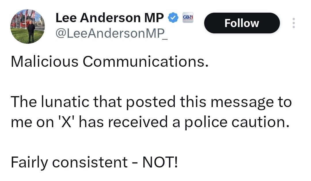 MichaelTakeMP's tweet photo. Poor Lee Anderson has been threatening himself again!
Yet again he is being horrible to himself without realising it.
Lee.
You must report Lee to the police & Twitter.
It must be awful for you.
We must STOP the cruel Lee Andersons of this world threatening erm Lee Anderson.
๐ก https://t.co/5UwjbZIyGa