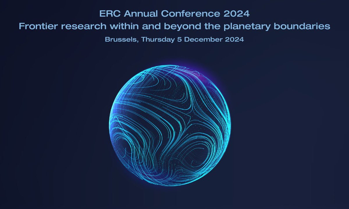 We’re about to begin! 

Join us from 9 am.
ERC annual conference on the Earth's planetary boundaries - with:

🔸New Commissioner <a href="/EZaharievaEU/">Ekaterina Zaharieva</a>
🔸ERC President @MLeptin
🔸A string of inspiring ERC grantees!

Livestream 🎥
erc.europa.eu/news-events/ev…