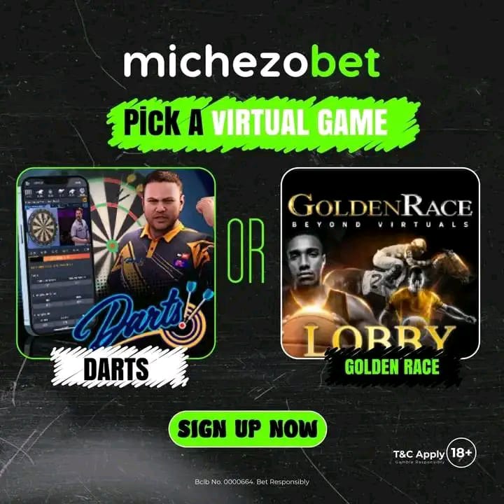michezobet's tweet photo. Changamkia Virtuals Darts and Golden Race

Sort bills kwa haraka kutoka Michezobet withdrawal ni instant.

Stake as low sh10 and above win upto 1M per minute.

Register and Play ▶️ https://t.co/GqHBlkPXkr

#MichezobetCasino #WinBig #Jackpot #PlayToWin #CasinoLife #SpinAndWin https://t.co/BLfkWx944X