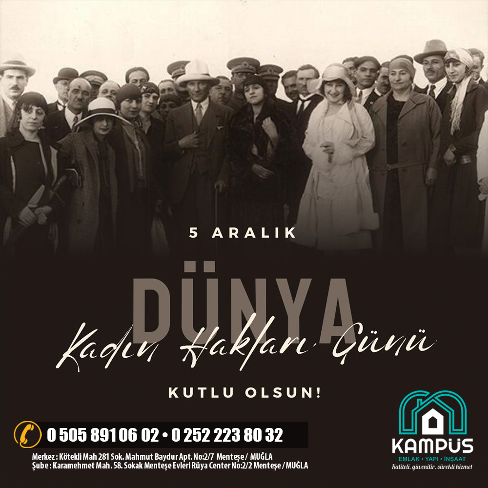 kampusemlakk's tweet photo. Tüm kadınların 5 Aralık Dünya Kadın Hakları Günü kutlu olsun.

#5aralıkdünyakadınhaklarıgünü https://t.co/vCYgeXIXpq