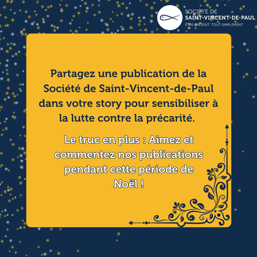 ssvpfrance's tweet photo. 🎄✨ Les Défis Solidaires de la Société de Saint-Vincent-de-Paul ✨🎄
Tous les jeudis de l’Avent, relevez nos #DéfisSolidaires pour des fêtes empreintes de partage et de solidarité ! 🤝❤️ https://t.co/jwa2WaOiWr