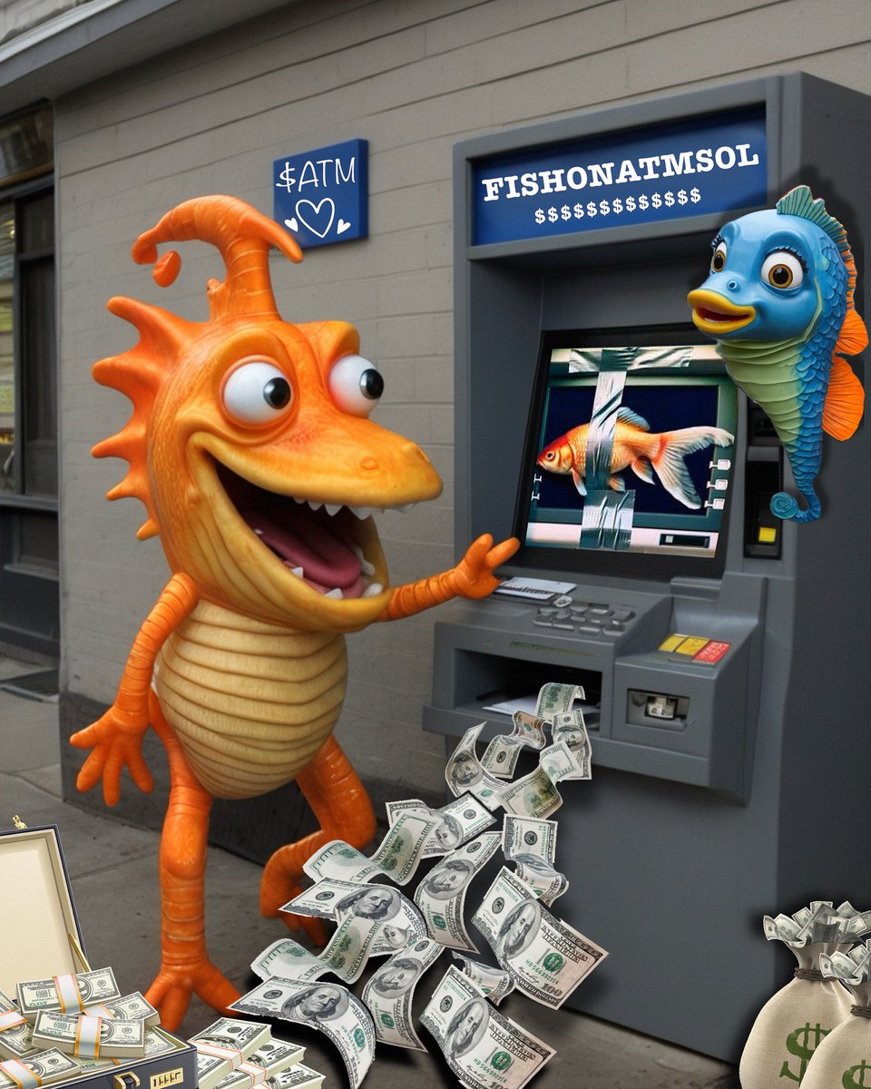 kamilacollage's tweet photo. “Looks like the fish are out here living the dream, cashing out stacks from the $ATM like it’s no big deal. Meanwhile, I’m just sitting here wondering when my turn to strike it rich on @fishonatmsol is coming. 🐟💸 #FishOnATMSOL  
#Meme #LetsATM #Solana 
ÇA 👇👇👇 https://t.co/0DDgdJYQcp