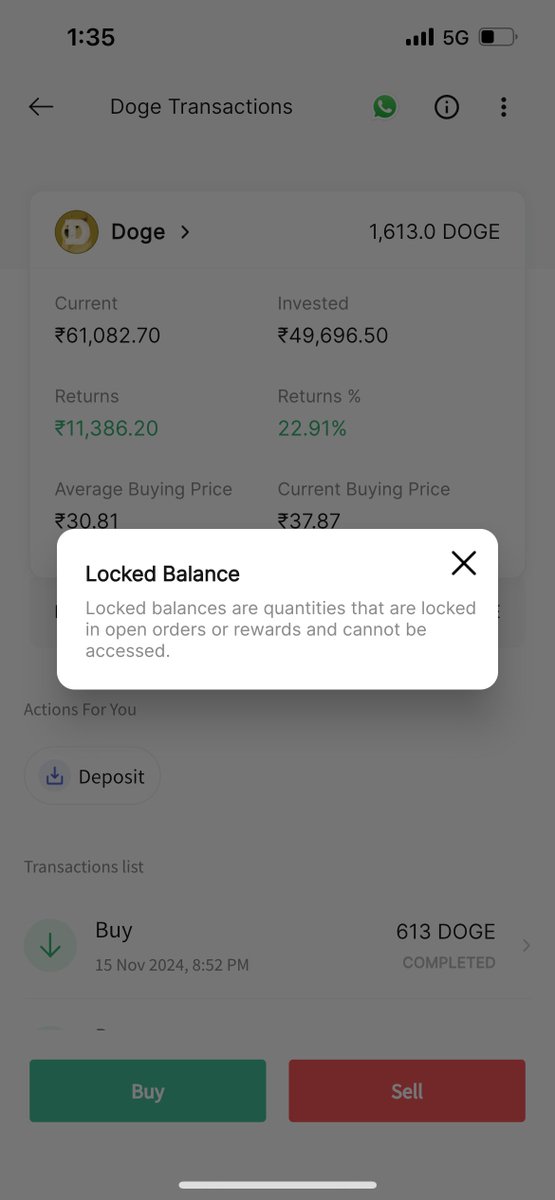 the_batman07's tweet photo. Hey @CoinDCX 

Kindly rectify this issue on priority..
Why am i not able to access my Doge?

@dogecoin https://t.co/StclWcvjkV