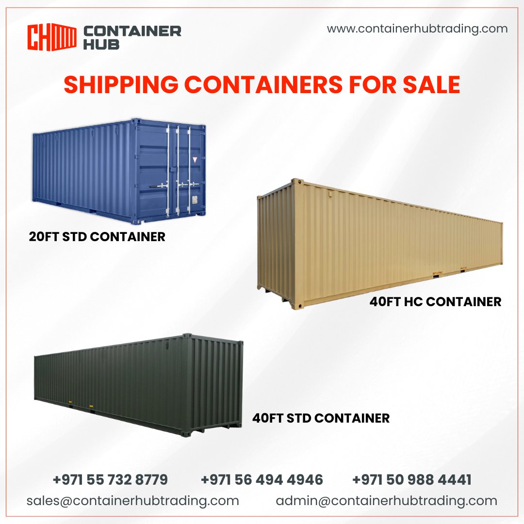 container_hub's tweet photo. Brand New &amp; Used Shipping containers for sale in Dubai - Affordable, Durable, and Ready for Anything!

☎️+971 55 732 8779
✉️sales@containerhubtrading.com
📍Jebel Ali Industrial Area 2, Dubai- UAE

#ShippingContainersforsale #UsedShippingContainersforsale #sale #dubai #container https://t.co/lyv2fVemOe