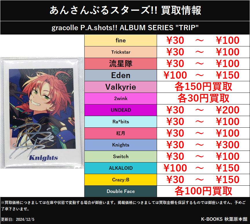 買取情報】 あんスタ ぱしゃっつ TRIP #kbooks #akbkbあんスタ買取 巴