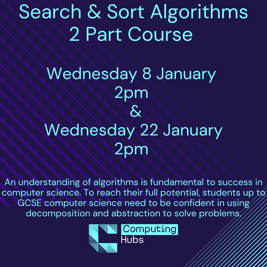 ComputingHubBIY's tweet image. Book your courses now for the next half term:
For more information and to book:
ncce.stem.org.uk/cpd/540248/sea…
#stem #courses #remote #computing #primary #secondary