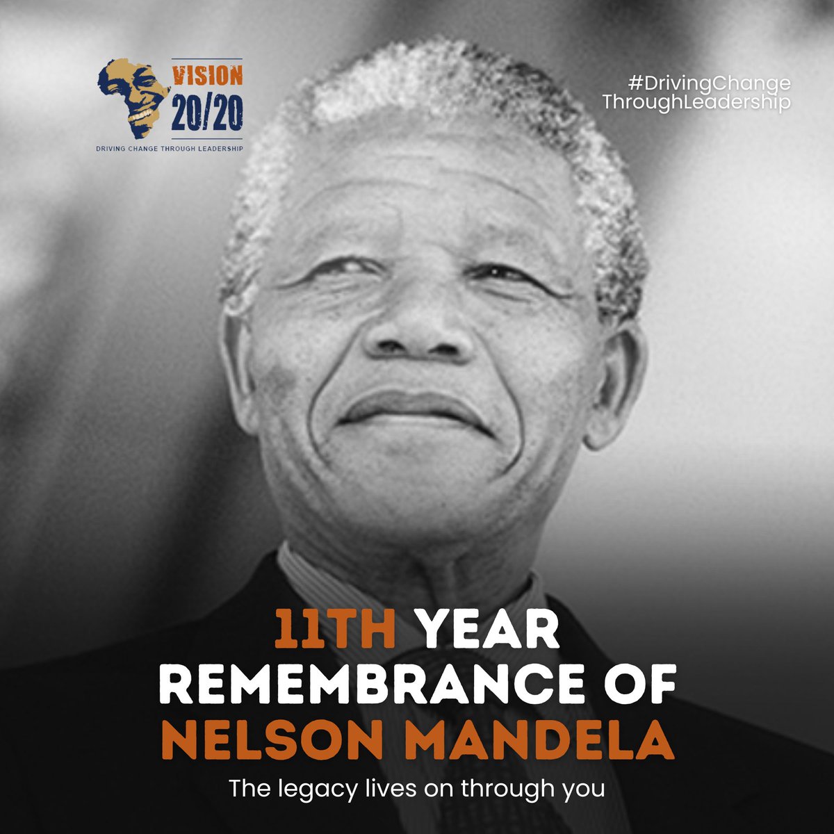 Vision2020_IF's tweet image. Today marks the 11th year since the world bid farewell to Nelson Mandela. As we remember his life and teachings, let's strive to embody his spirit of reconciliation, justice, and unwavering hope.

#DrivingChangeThroughLeadership
#NelsonMandela
#DeathAnniversary