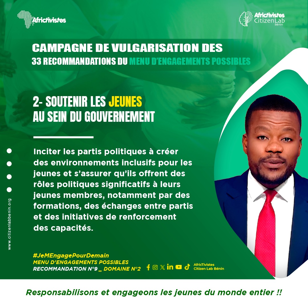 CitizenLab_BN's tweet photo. Les partis politiques doivent être des espaces où les jeunes trouvent des rôles significatifs et impactants. Offrons-leur formations, échanges et opportunités de développement pour une véritable inclusion. 

#JeMEngagePourDemain #ACLB  @AFRICTIVISTES  @YouthCohort @cypher007 https://t.co/F1aqjnd1Ux