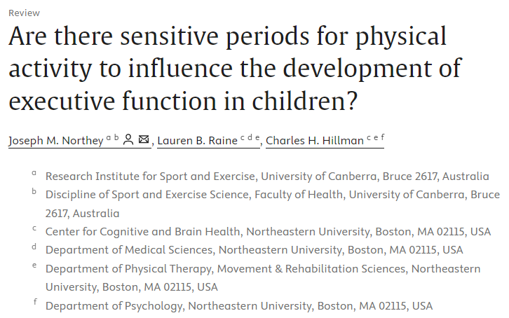 Are there sensitive periods for physical activity to influence the development of executive function in children?

doi.org/10.1016/j.jshs…