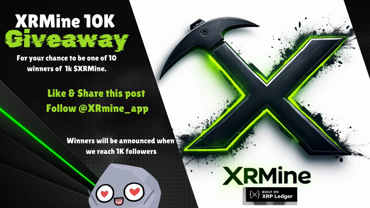XSpence_XRPL's tweet image. 📱🤝⛏️

‼️XRMine - Giveaway alert‼️

Like &amp;amp; retweet the pinned post to enter.

We have just reach 900 followers on route to the first 1K, we are currently pushing up the following so we can begin our distribution campaign in the new year.

It's time to #XRmine the #XRPL