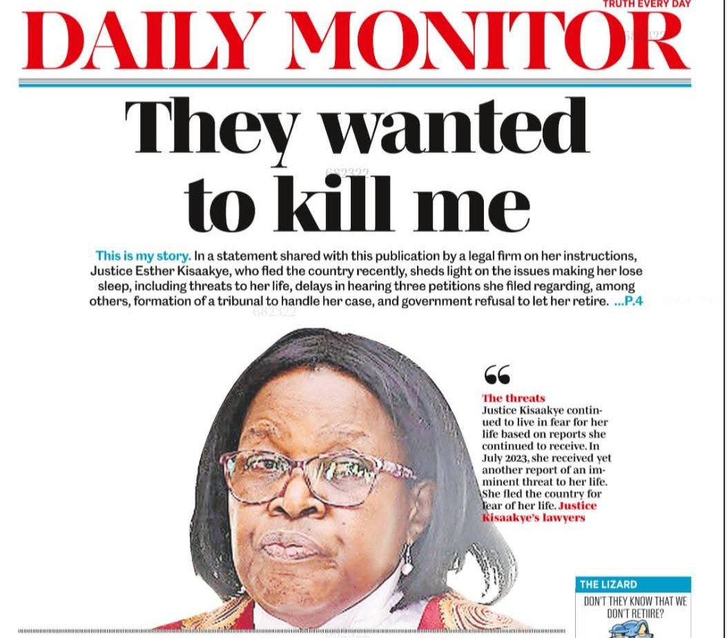 DavidLRubongoya's tweet photo. Lest we forget, Justice Esther Kisakye's troubles started when she defied Mr. Owiny-Dollo and made an independent ruling in the Hon. Kyagulanyi @HEBobiwine versus Gen. Museveni election petition. Seems the Chief (in)justice wanted the two rulings dismissing the applications to be unanimous.

In the two applications, we asked the Supreme Court to;

1. Allow us amend our petition and introduce more grounds. Most significantly we wanted a pronouncement on an amendment to the Presidential Elections Act which bars from running for President, any person holding or acting in an office connected with the conduct of an election. We argued that Gen. Museveni was significantly involved in the conduct of that election and this provision applied to him. 

2. Allow us file additional evidence in the form of affidavits and the corresponding videos, DR forms, etc. 

We argued that there were special circumstances warranting the grant of these prayers. These circumstances were; (i) Hon. Kyagulanyi was kept under house arrest for 10 out of the 15 days he had to file his petition, in which period he would not freely interact with his legal team or even be able to gather sufficient evidence in time. (ii) Several of his potential witnesses had been abducted and were still in detention, including polling agents who were bringing DR forms. (iii) His legal team had to work from mobile law firms for fear that state operatives would attack and take away whatever evidence was left. (iv) The Party offices where some of the evidence was kept, was under siege by the police and military and no one was allowed to enter. 

In her ruling delivered in a dark tent, using a duplicate copy of her ruling after the original one was confiscated by Mr. Dollo (as she said), Justice Kisakye reasoned that by detaining Hon. Kyagulanyi at his home for 10 days which was confirmed by the High Court, the state prevented him from preparing his petition and therefore it was proper for him to amend his petition and introduce more grounds, and to be allowed to file more evidence out of time. 

For doing this, she has had to pay such a great price. Justice Esther Kisakye is no ordinary citizen, but a judge of the highest court in the land! If they can do this to her, you can imagine what fear and victimisation follows other Ugandans in lower echelons of society!