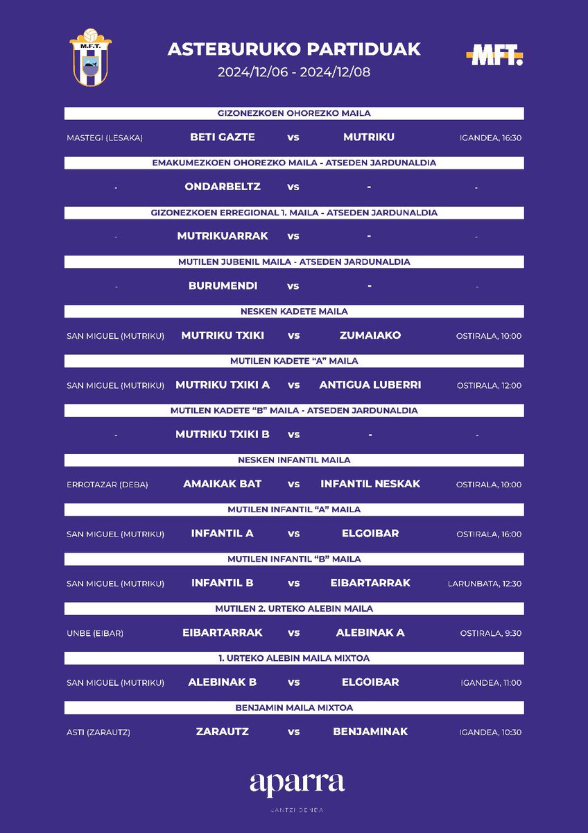 🔊 Asteburuko Partiduak 🔊