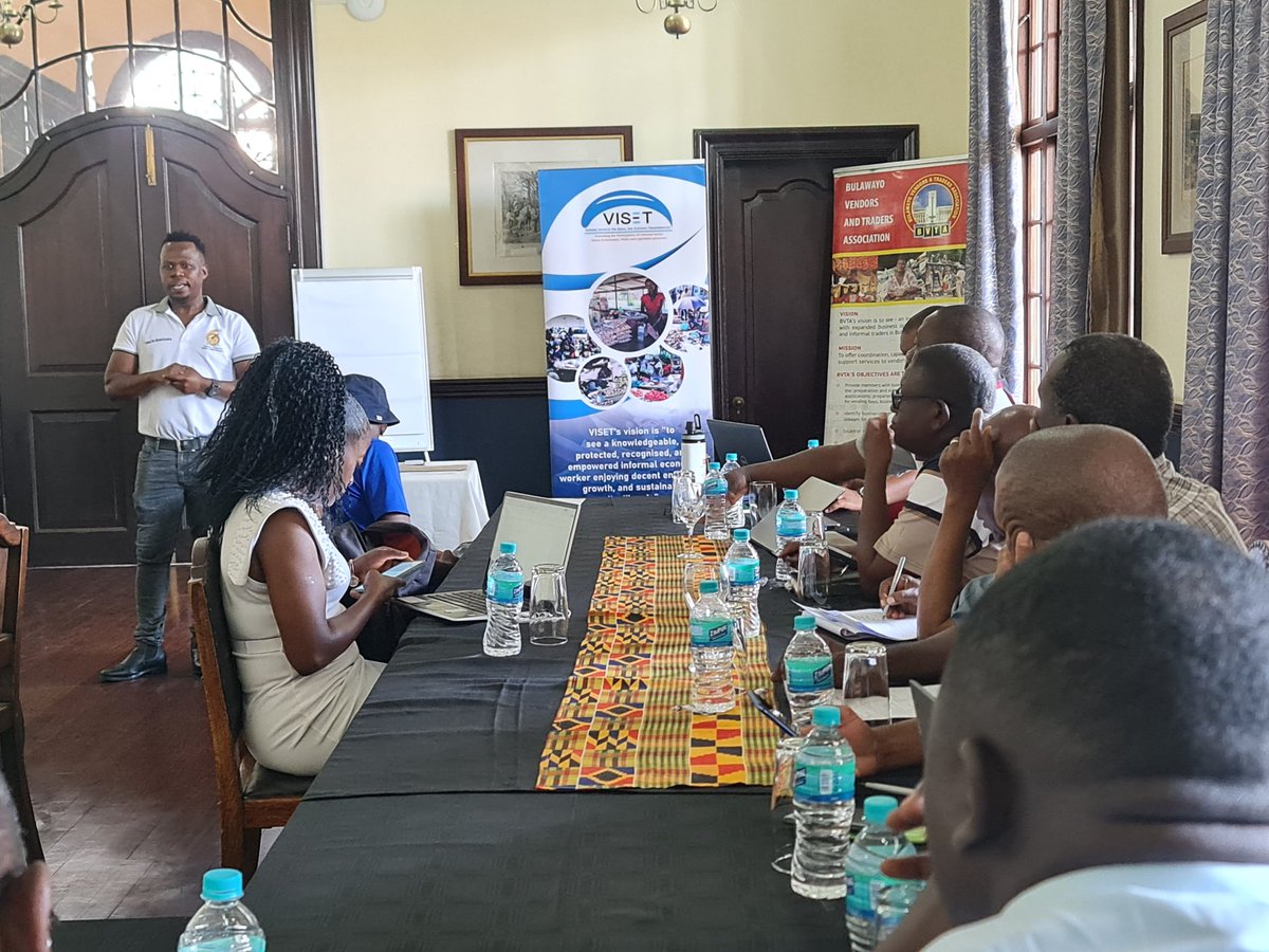 visetinfo's tweet photo. We are in Bulawayo for an Informal Economy Working Group meeting looking at  2025 local and national budget analysis in partnership with @bvtatrust. @mdladlaspeaks highlights the need for the informal sector to critically analyse these resource allocation processes https://t.co/lioa0hhpmd