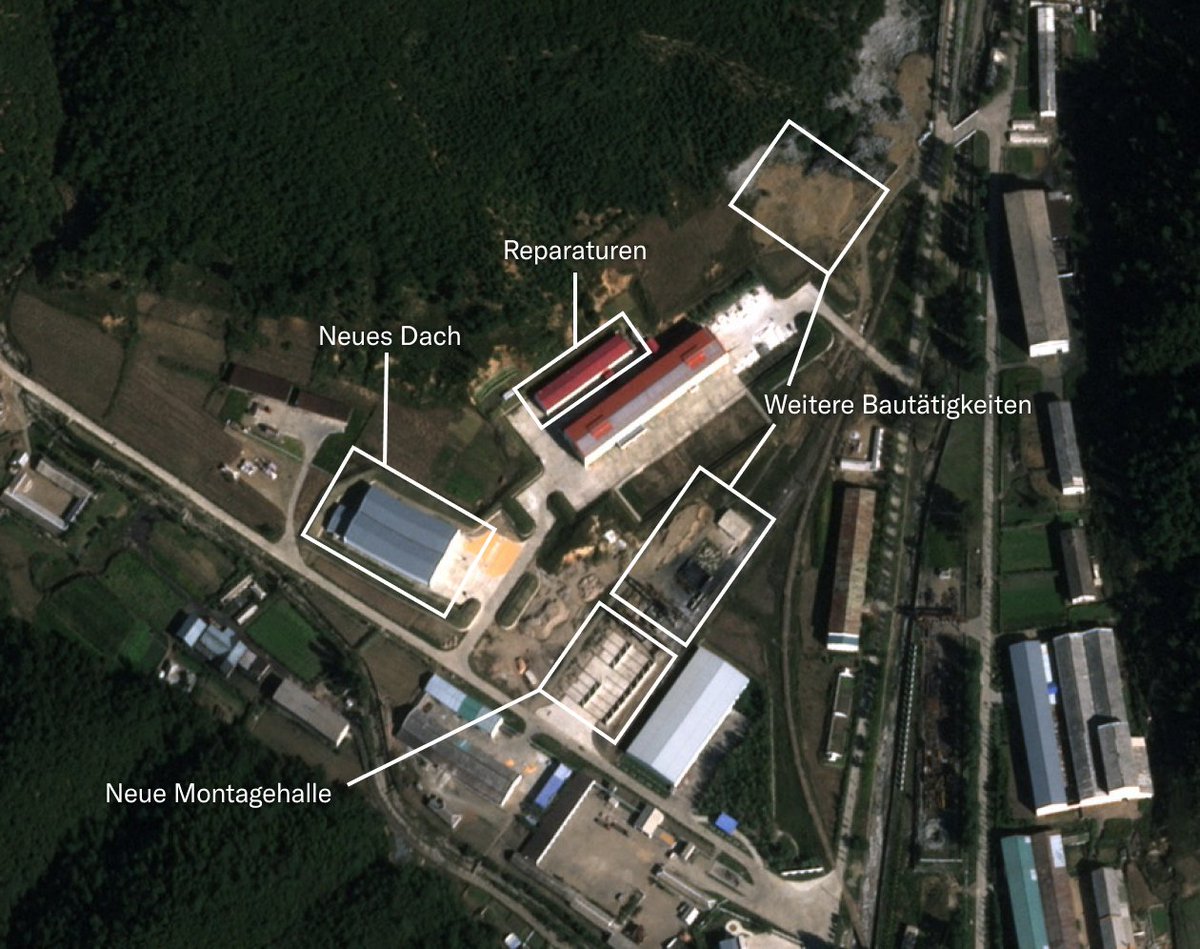 Will Nordkorea die Waffenlieferungen an Russland ausweiten? Satellitenbilder zeigen, dass Nordkorea seine Raketenfabrik «Februar-11» ausbaut. Dort werden Raketen für Russland produziert. Eine Analyse von <a href="/jesseberhart/">Jessica Eberhart</a> <a href="/NZZ/">NZZ</a> 
nzz.ch/visuals/versta… (💰)