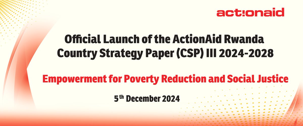 actionaidrwanda's tweet photo. Happening NowThe official launch of AAR's Country Strategy Paper III (2024–2028), titled “Empowerment for Poverty Reduction &amp; Social Justice”, is underway at Ubumwe Grand Hotel, Kigali. @ActionAid, @KarongiDistr, @MusanzeDistrict, @NyanzaDistrict, @GisagaraDistr, @NyaruguruDistr https://t.co/YLPTCABkih