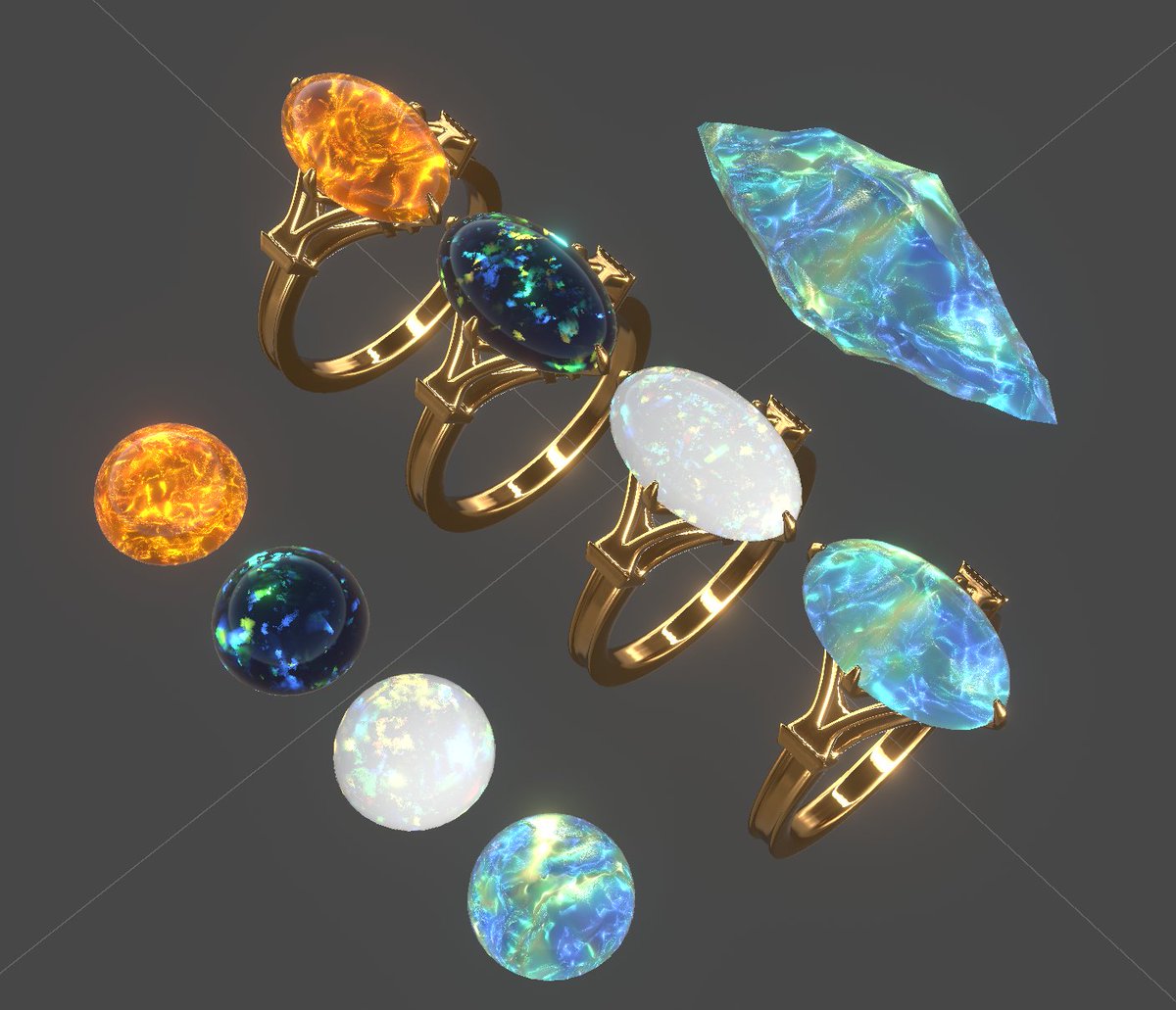 シェーダーだけで売るのは間口を狭くしてしまうのでは？という話があったので指輪とかをちょっと作っておきました