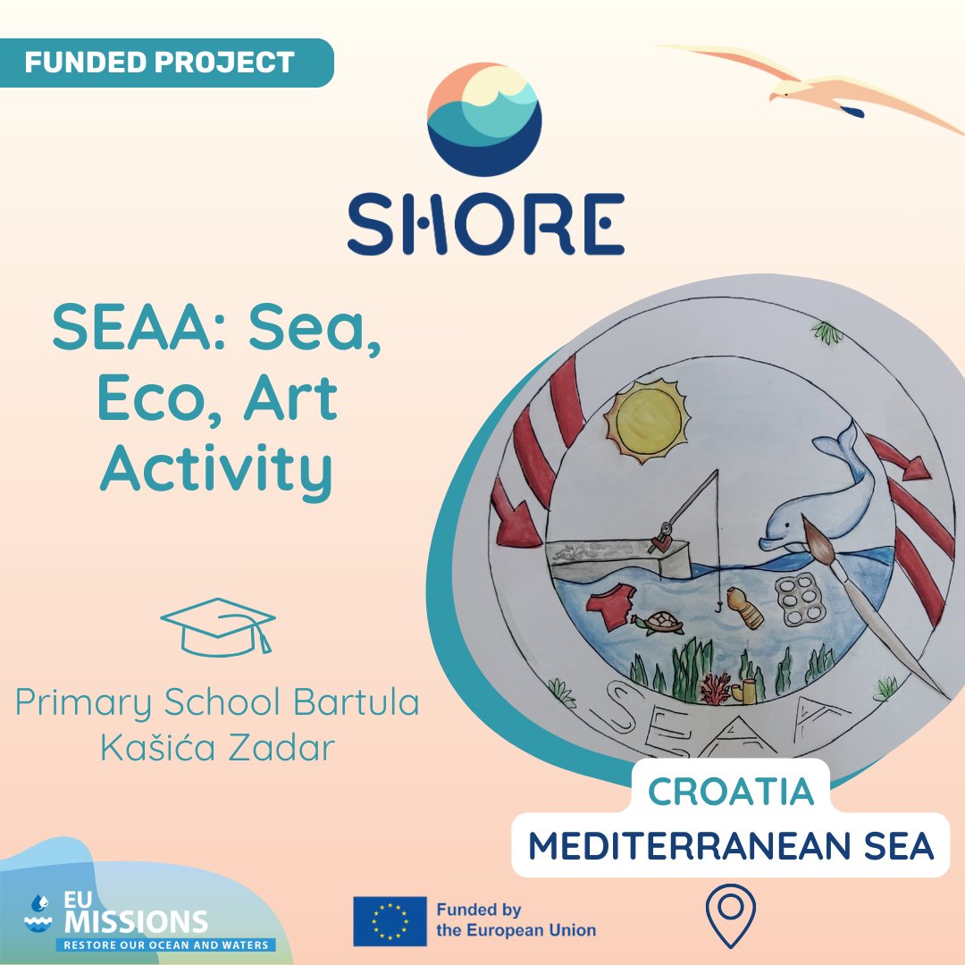 shore_community's tweet photo. Let’s go to Croatia!
The Primary School Bartula Kašića is implementing its blue project, involving students in beach clean-ups, workshops, art exhibitions and other activities that will promote a deeper understanding of the sea and its importance for our planet 🌏
#SHORECommunity https://t.co/2k4mEznALU