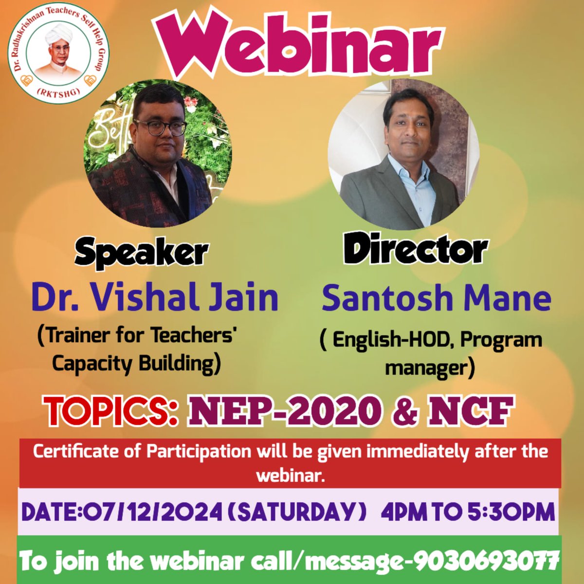 bholasingh93's tweet photo. Upcoming Webinar NEP &amp; NCF
Date- 7-12-2024 Saturday
 Time 4 to 5:30 pm https://t.co/y5GTImSwKi