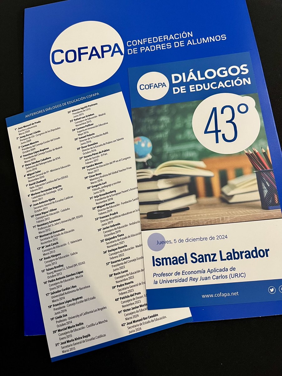 COFAPA 🧡 (@cofapa_) on Twitter photo Una edición más, <a href="/e_bertelsmann/">Espacio Bertelsmann</a> acoge el #diálogoCofapa. Hoy abordaremos los principales retos educativos desde la perspectiva de la economía aplicada, de la mano de <a href="/sanz_ismael/">Ismael Sanz</a>, profesor de la <a href="/urjc/">URJC</a>. Empezamos a las 09:30h <a href="/FBertelsmann/">FundaciónBertelsmann</a> Una edición más, <a href="/e_bertelsmann/">Espacio Bertelsmann</a> acoge el #diálogoCofapa. Hoy abordaremos los principales retos educativos desde la perspectiva de la economía aplicada, de la mano de <a href="/sanz_ismael/">Ismael Sanz</a>, profesor de la <a href="/urjc/">URJC</a>. Empezamos a las 09:30h <a href="/FBertelsmann/">FundaciónBertelsmann</a>