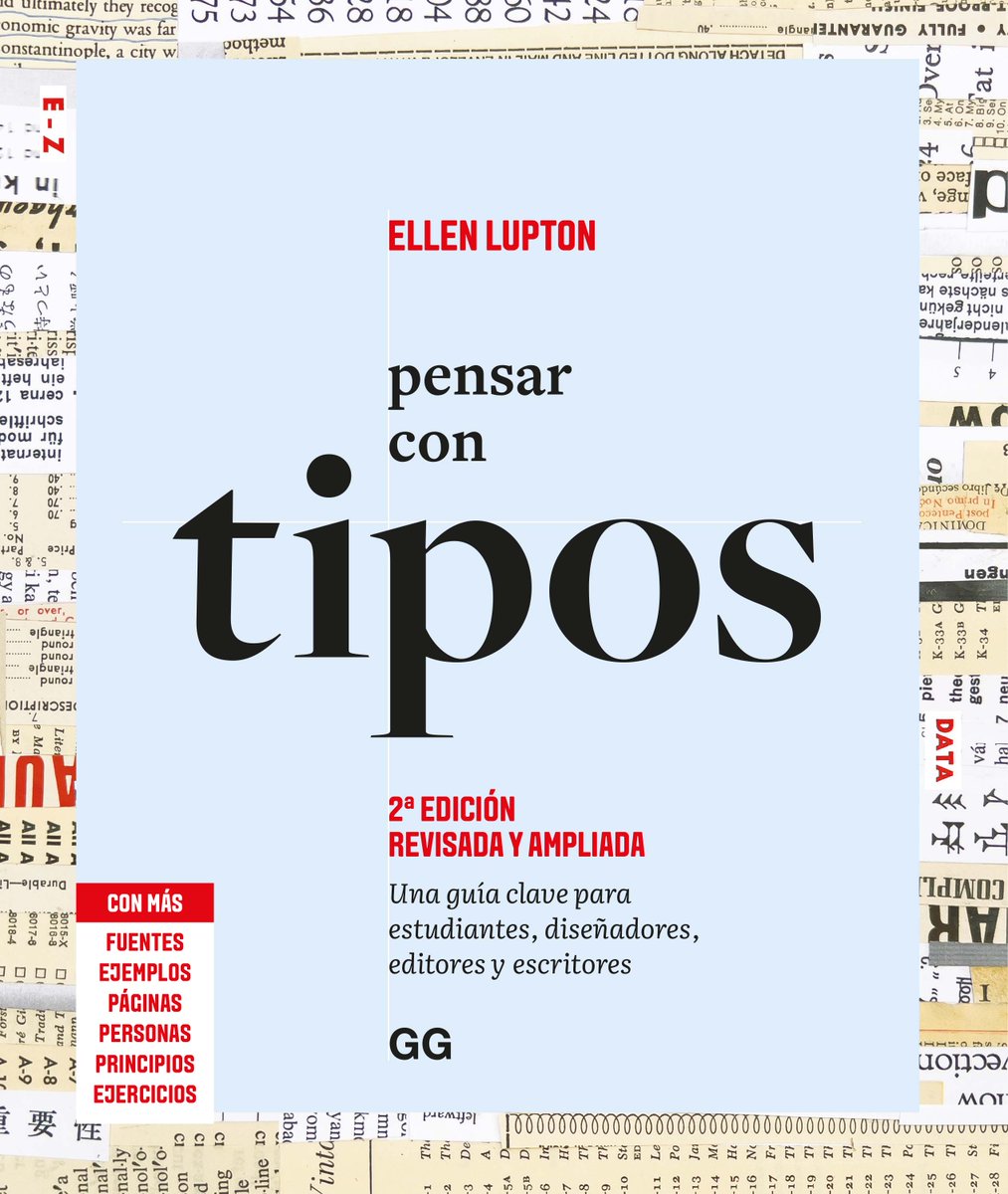 Biblioteca Fort Pienc - Ana María Moix (@bibfortpienc) on Twitter photo Bon dijous de #puntdetuit!. Avui la @suredamont us recomana la segona edició revisada i ampliada, vint anys després, de Pensar con tipos, d’Ellen Lupton, un llibre de <a href="/editorialgg/">Editorial GG</a> que s’ha convertit en un referent indiscutible en l’àmbit del disseny tipogràfic. Bon dijous de #puntdetuit!. Avui la @suredamont us recomana la segona edició revisada i ampliada, vint anys després, de Pensar con tipos, d’Ellen Lupton, un llibre de <a href="/editorialgg/">Editorial GG</a> que s’ha convertit en un referent indiscutible en l’àmbit del disseny tipogràfic.