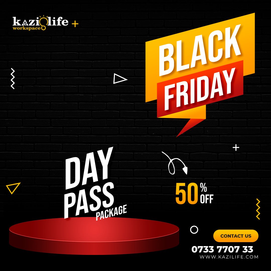 kazilife1's tweet image. Black Friday Deal! 
Get the KaziLife Day Pass for just Ksh 500 was Ksh 1,000
One Day Only - Don’t miss out!
Call us: 07 3377 0733
Visit: kazilife.com
#BlackFriday #KaziLife #OleSapit #JamboMassawe #Kasongo #RutoLiesAllTheTime #GoingEastAfrica #Quansah #Timber #Njeri