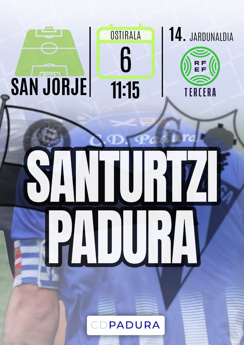 Paduraclub's tweet photo. A revertir la situación contra un rival directo !!
Egoerari buelta ematera aurkari zuzen varejón!!

🆚SANTURTZI
🗓️O/V 6
🕔 11:15
🏟️San Jorge

Denon  artean irabaztera!!
A ganar entre todos!! https://t.co/OtzwJuaIRI