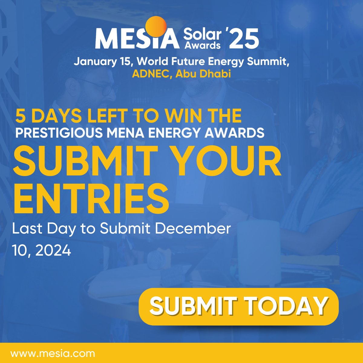 MiddleEastSolar's tweet image. ⚡ Only 5 days left: Claim your place among the solar industry's leaders by December 10th! 🌟

🏆 Compete for awards like:
🔹 Financial Consultant of the Year
🔹 Net-Zero Champion of the Year

🚨 Win Now - ow.ly/Jtij50UlrmZ

#SolarAwards #RenewableEnergy #SolarLeadership