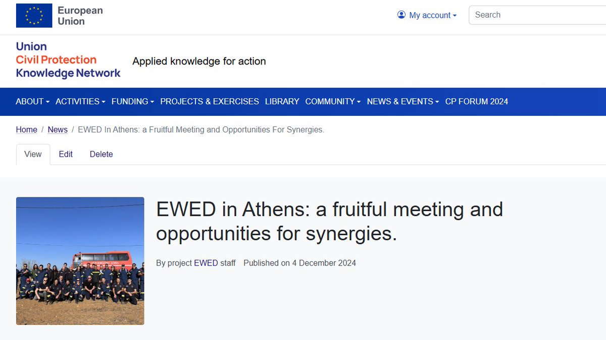 We held our consortium meeting last week in Athens, and we tell you all about it in this news article: bit.ly/4fYnkck 

Thanks again to hour host, <a href="/pyrosvestiki/">Πυροσβεστικό Σώμα</a>, and all collaborators for such a great event. 🙌