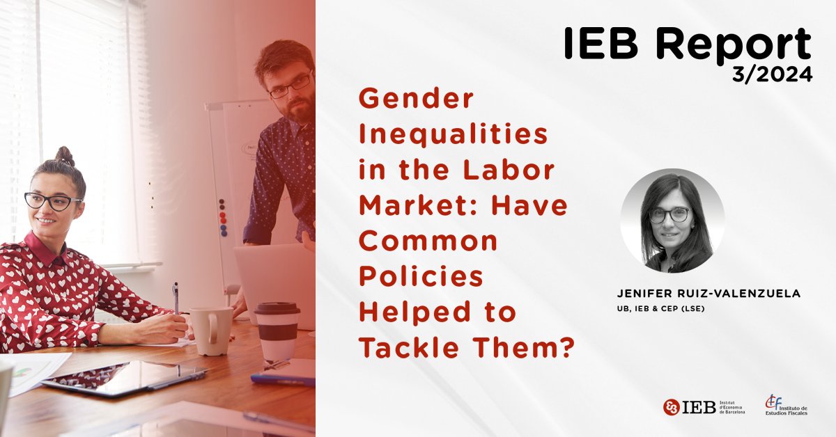 #IEBReport 3/2024

This report reviews #LaborMarket impacts of policies like maternity/paternity leave, early childcare access, and workplace flexibility, highlighting progress in reducing #GenderGaps.

Coordinated by @ruizvalenzuelaj.

🔗 s.mtrbio.com/nqngdubaib