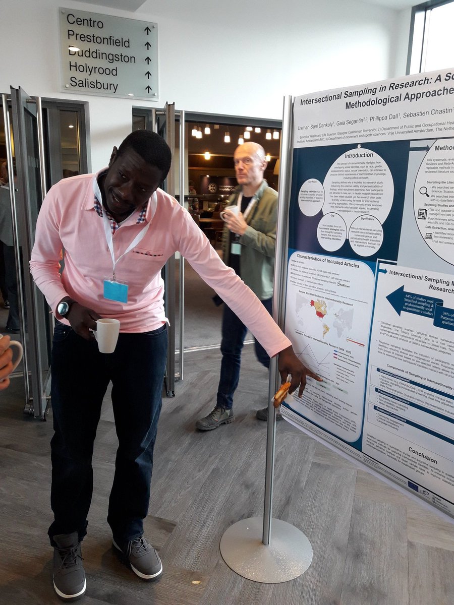 DallPhilippa's tweet image. Also a big shout out to Usman Sani Dankoly of the #Labda network, who was presenting his poster. A literature review of the use of intersectionality in sampling.  #scotPARC @ScotPARC