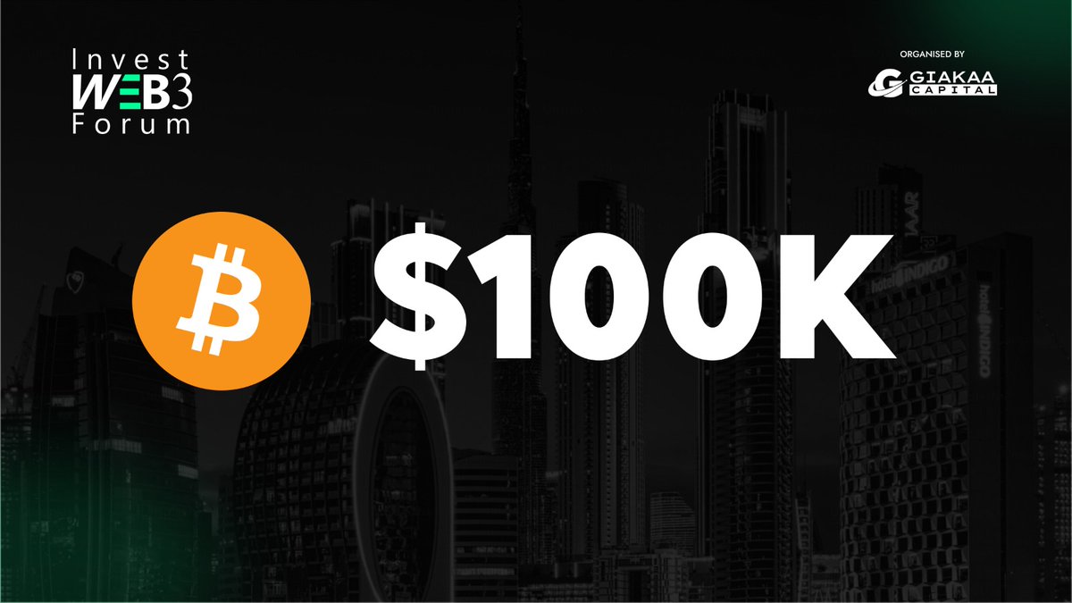 investweb3forum's tweet photo. 🚀 @Bitcoin hits $100K! This milestone isn't just a win for BTC—it signals growing global confidence in Web3 and DeFi. 🌍📈
A game-changer for the future of decentralized investments!
#Bitcoin $BTC #Bitcoin100K #Crypto #Web3 #DeFi #InvestWeb3 https://t.co/2OxnK1Kfbs