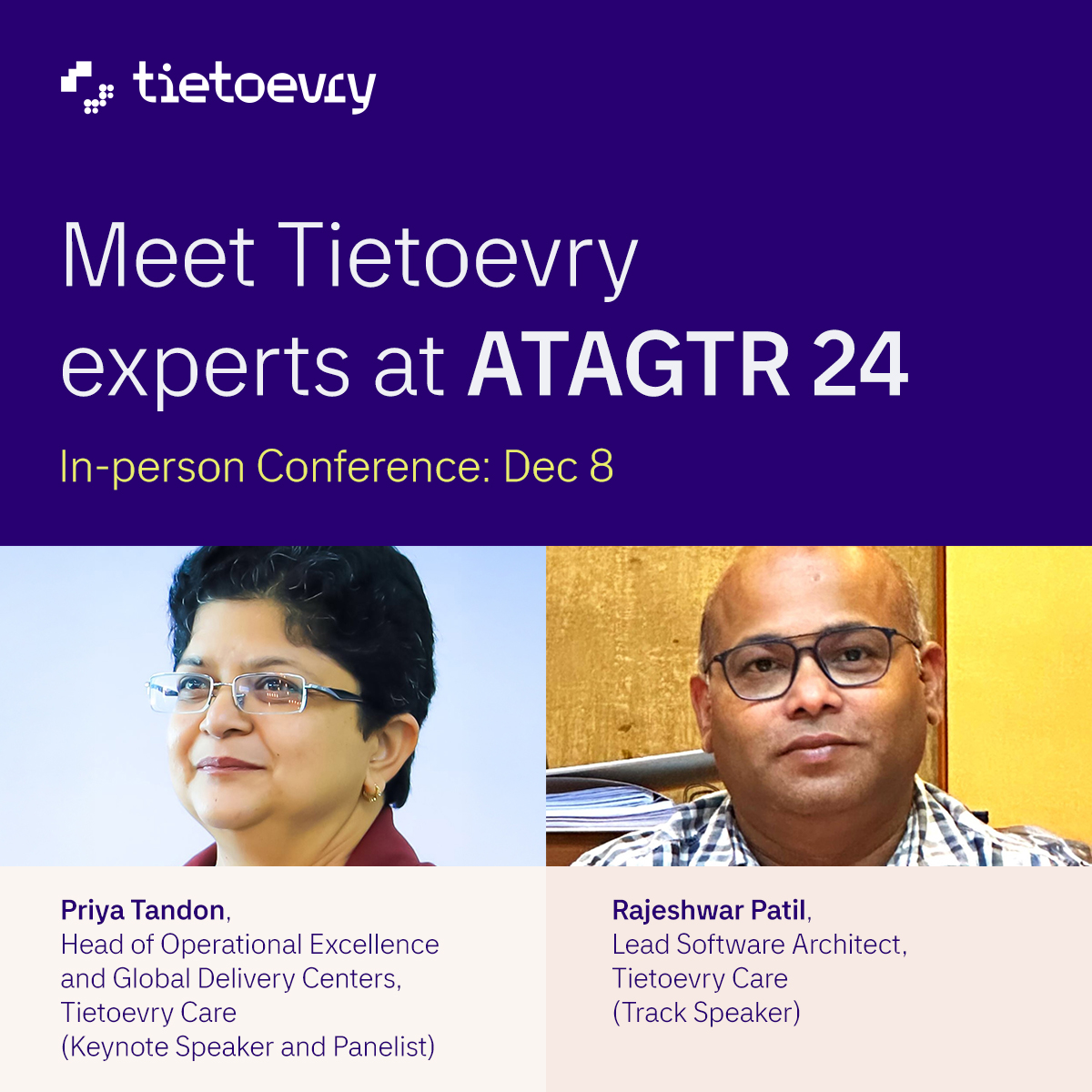 Tietoevry Care is the exclusive 'Brought to you by' sponsor for the 9th ATAGTR 2024. Join us for keynote sessions &amp; insights from Tietoevry experts at this in-person conference on Dec 8. 

Read more: bit.ly/3Nxn4V0

 #TietoevryCare #GlobalTestingRetreat #TechFuture