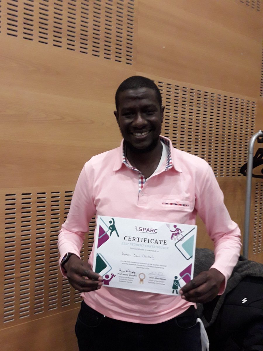 DallPhilippa's tweet photo. This lead to a proud supervisor moment, as Usman won the prize for best student contribution to SPARC24 #scotPARC @ScotPARC  @SebChastin https://t.co/kHmnOlmOQx