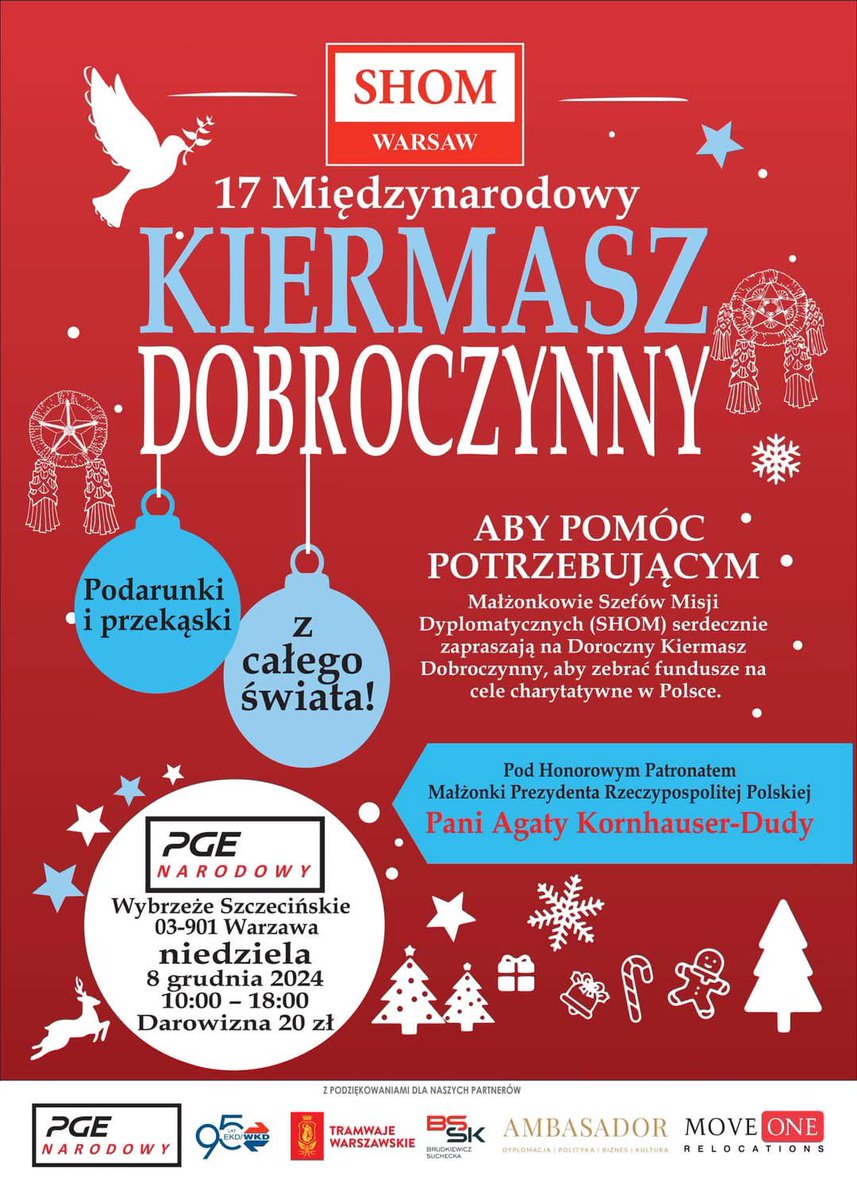 Zajrzyjcie w niedzielę na Kiermasz Dobroczynny SHOM i spróbujcie niemieckich świątecznych specjałów 🎄 Wszystko na szczytny cel! 
📍Stadion Narodowy, 08.12, 10:00- 18:00
