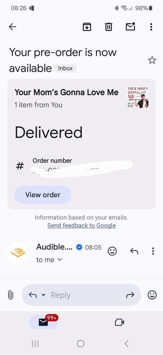Happy days! <a href="/mattrife/">Matt Rife</a> book has finally arrived in my <a href="/audibleuk/">Audible UK 🎧</a> library