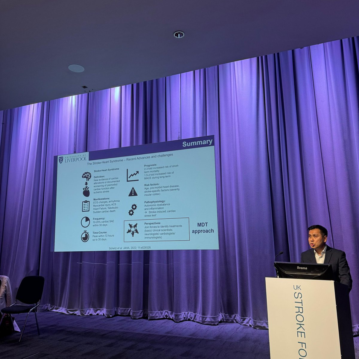 Azmil Abdul-Rahim (@azmilabdulrahim) on Twitter photo Some picture highlights from #UKSF24 - ‘Stroke-Heart Syndrome’ talk yesterday 🧠⚡️❤️ #BrainHeart <a href="/LiverpoolCCS/">Liverpool Centre for Cardiovascular Science</a> <a href="/LivuniILCaMS/">Institute of Life Course and Medical Sciences</a> <a href="/MWLNHSLib_STHK/">MWL NHS Libraries – St Helens & Knowsley</a> <a href="/UKStrokeForum/">UK Stroke Forum</a> <a href="/BIASPstroke/">British & Irish Association of Stroke Physicians</a>
(Picture credit: <a href="/malobaida1/">Muath</a>) Some picture highlights from #UKSF24 - ‘Stroke-Heart Syndrome’ talk yesterday 🧠⚡️❤️ #BrainHeart <a href="/LiverpoolCCS/">Liverpool Centre for Cardiovascular Science</a> <a href="/LivuniILCaMS/">Institute of Life Course and Medical Sciences</a> <a href="/MWLNHSLib_STHK/">MWL NHS Libraries – St Helens & Knowsley</a> <a href="/UKStrokeForum/">UK Stroke Forum</a> <a href="/BIASPstroke/">British & Irish Association of Stroke Physicians</a>
(Picture credit: <a href="/malobaida1/">Muath</a>)